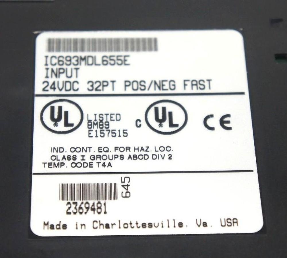 Used GE FANUC IC693MDL655E INPUT MODULE 32PT, 24 VDC, POS/NEG FAST