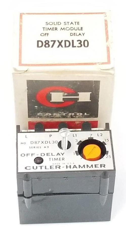 Used NIB EATON CUTLER-HAMMER D87XDL30 SOLID STATE TIMER MODULE OFF DELAY