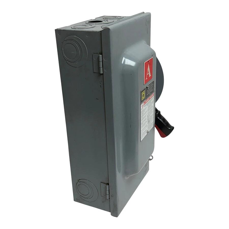 Used Square D HU362 Safety Switch 60A 600VAC 600VDC 3 Pole Non-Fusible Disconnect
