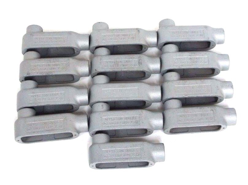 Used LOT OF 13 NEW APPLETON UNILET 3/4" FORM 35 ELBOW ENCLOSURES 6 AWG MAX, 7.5 CU IN
