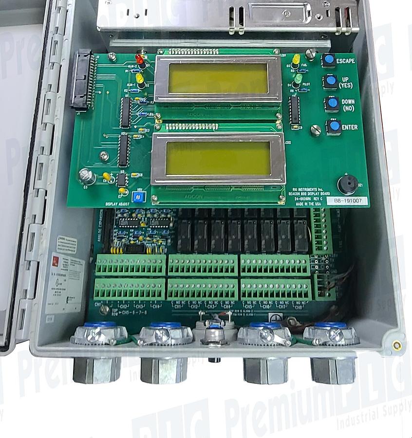 Used NEW RKI INSTRUMENTS BEACON 800 8-CHANNEL OXYGEN GAS MONITOR CONTROLLER