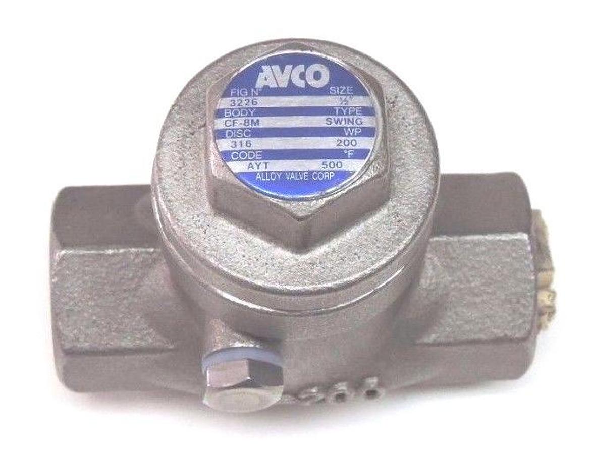 Used NEW AVCO 3226 1/2" CHECK VALVE CF-8M BODY 1/2-200