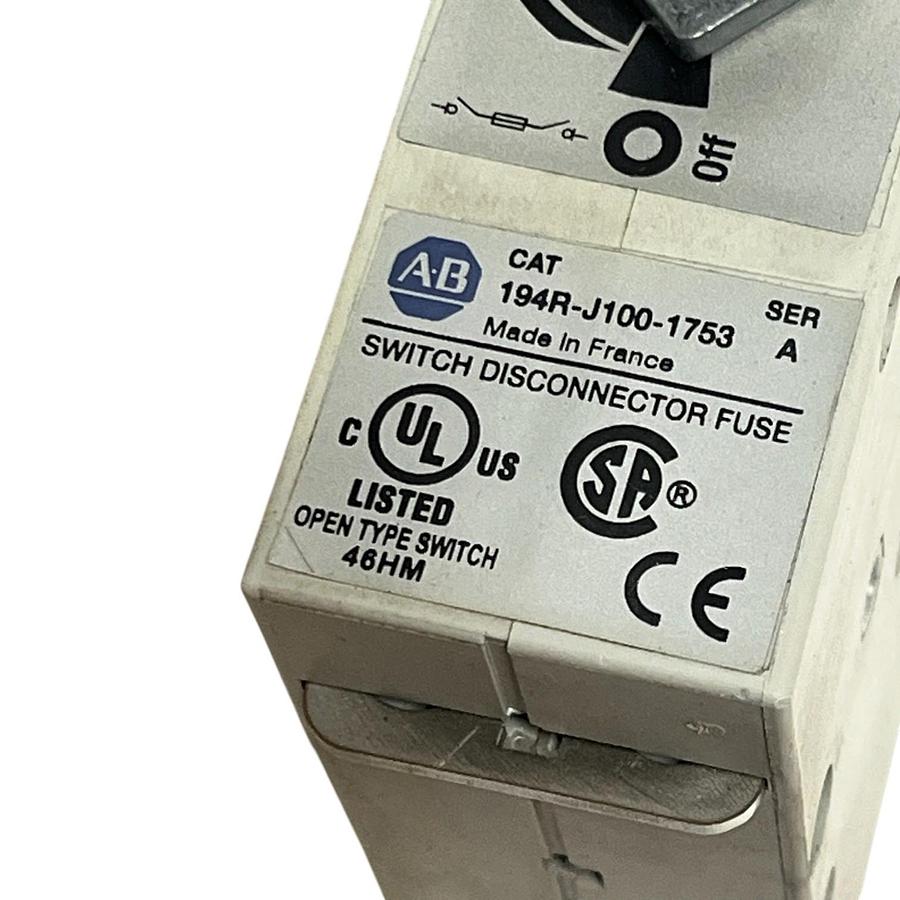 Used Allen-Bradley 194R-J100-1753 100A Disconnect w/ Custom 12" Extended Handle