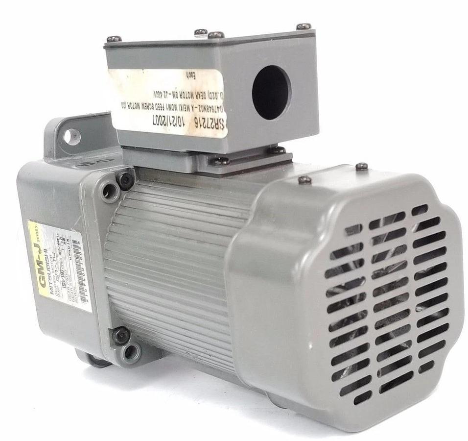 Used MITSUBISHI GM-JW GEARED MOTOR 150/180RPM, 50/60HZ, 1:10 GEAR RATIO, GMJW