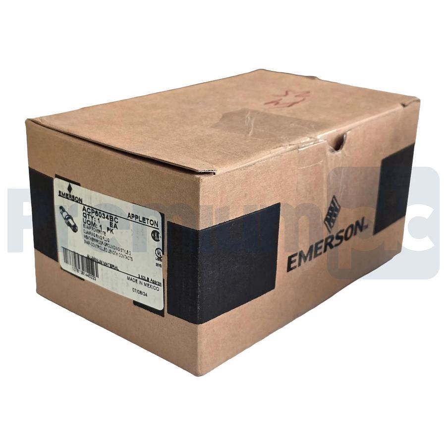 Appleton ACP6034BC Powertite 60 Amp 600V 3-Wire 4-P Metallic Clamping Ring Plug 781381440226