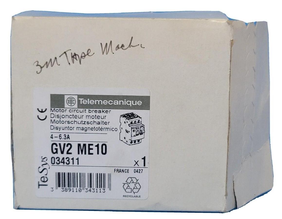 Used NEW IN BOX TELEMECANIQUE GV2ME10 MOTOR CIRCUIT BREAKER 4-6.3A