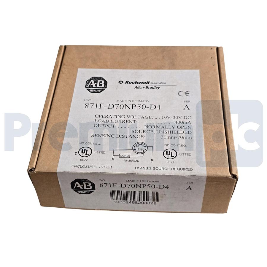 Used ALLEN BRADLEY 871F-D70NP50-D4 /A FLAT PACK STYLE INDUCTIVE SENSOR 10-30VDC NSMP
