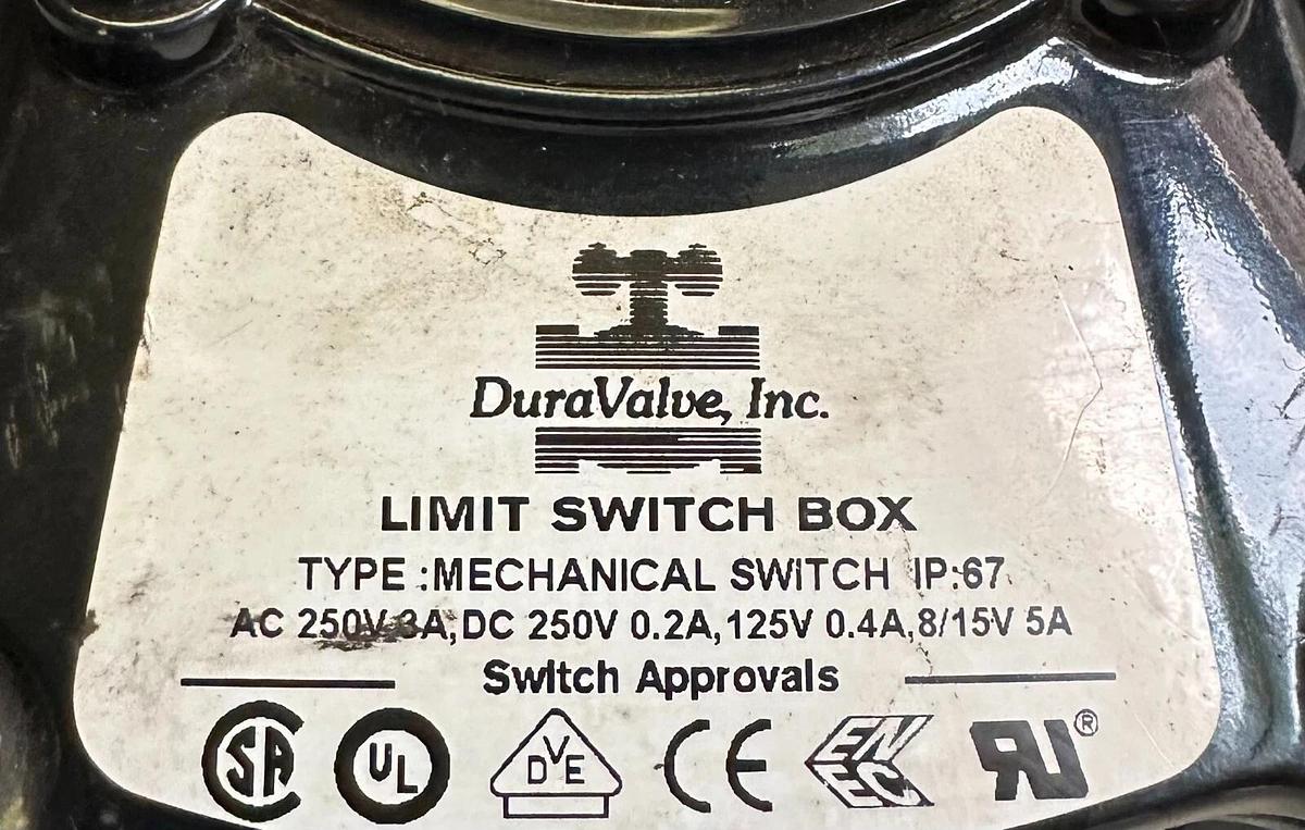 Used DURAVALVE 063 F04 D09 / 063F04D09 Durair II ACTUATOR ASSEMBLY W/ LIMIT SWITCH