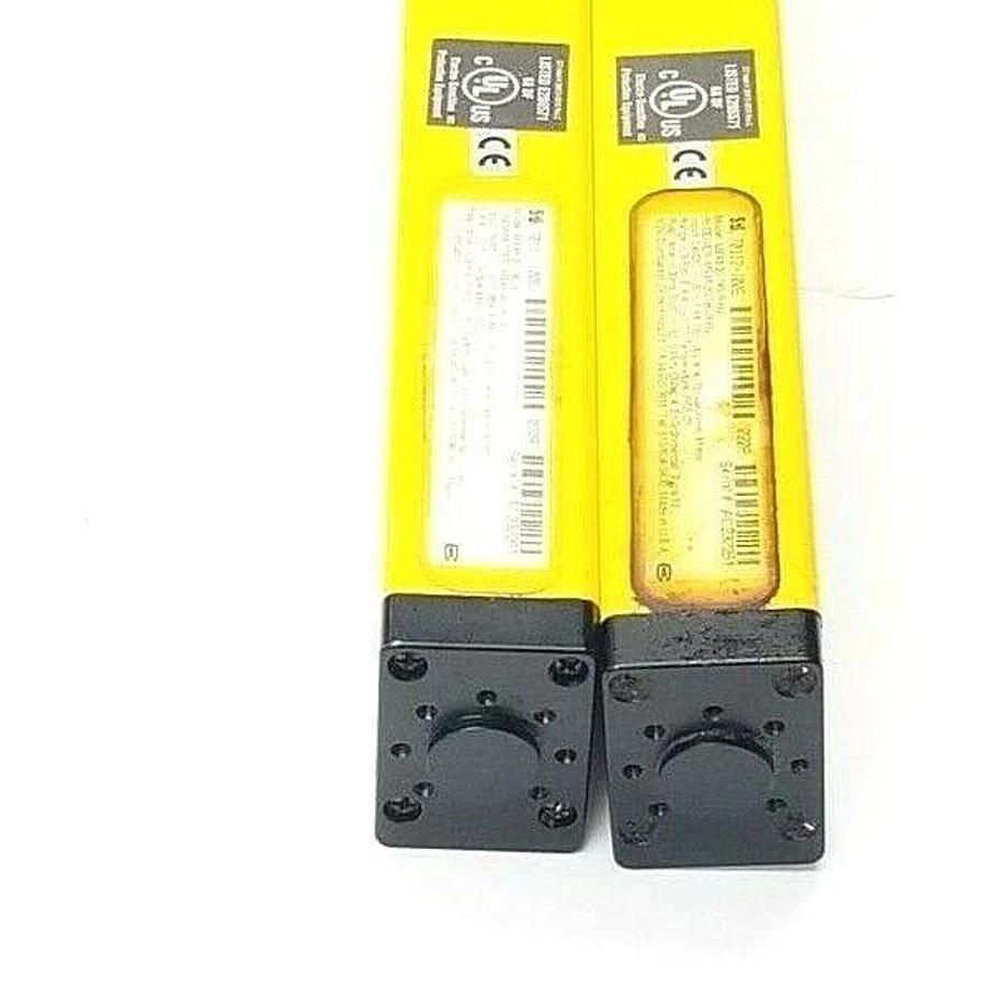 Used STI 70111-1006 TRANSMITTER & 70112-1006 RECEIVER LIGHT CURTAIN SET 32'' REPAIRED