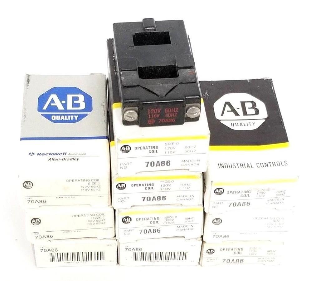 Used LOT OF 10 NIB ALLEN BRADLEY 70A86 COILS 120V 60CY, 110V 50CY
