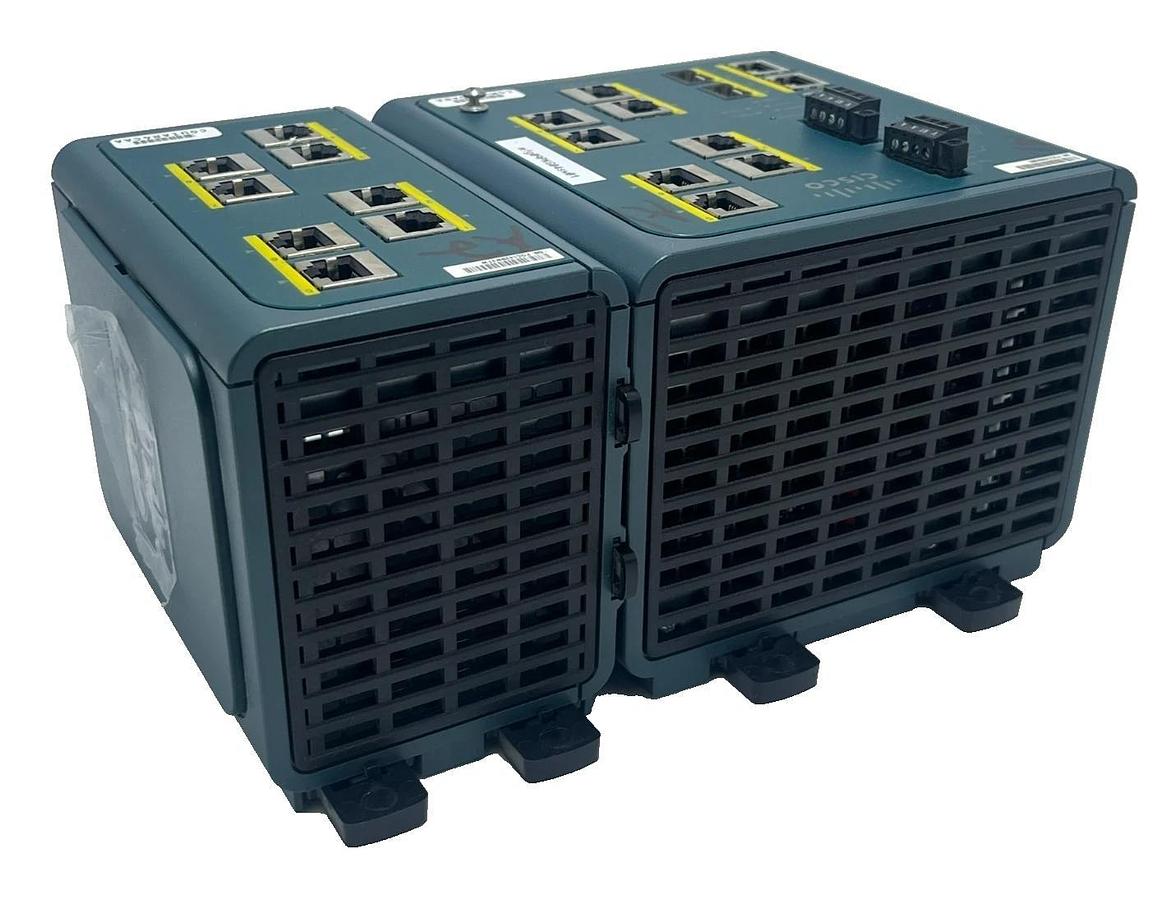 Used Cisco IE-3000-8TC-E Industrial Ethernet Switch w/ 8-Port IEM-3000-8TM= Expansion