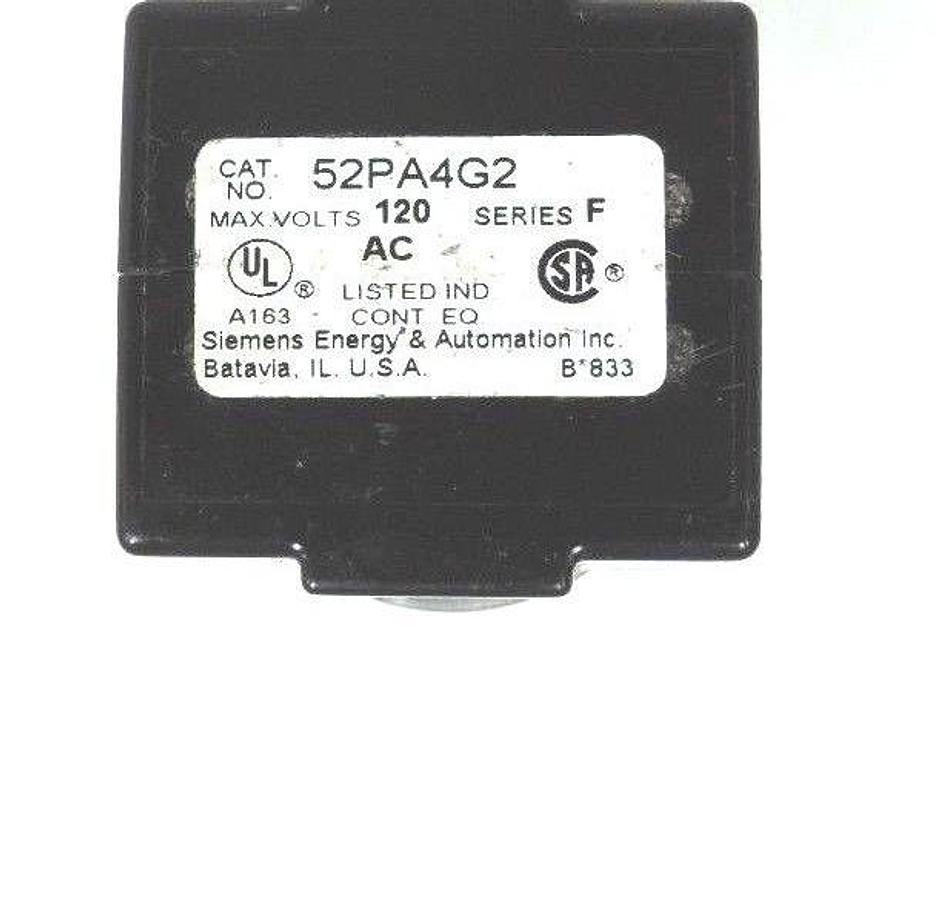 Used NEW SIEMENS 52PA4G2 PILOT LIGHT SER F 120 VAC RED