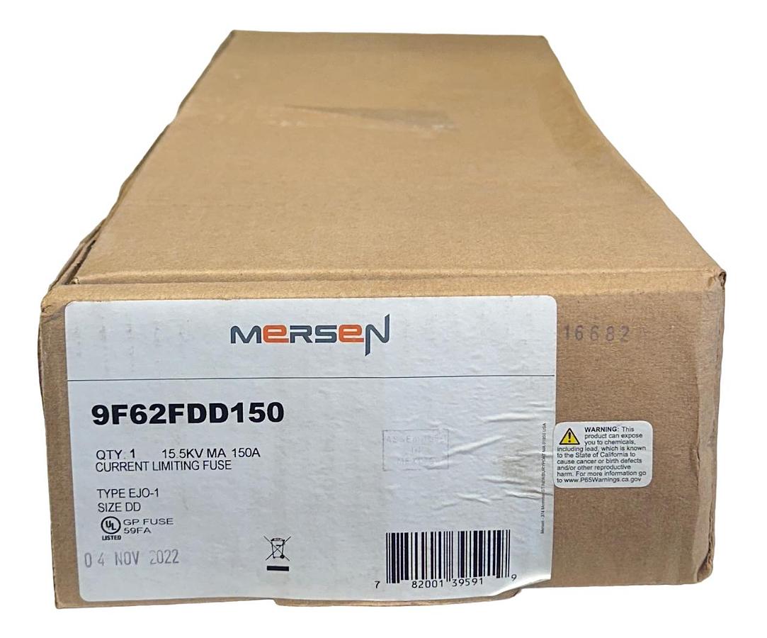 Used NEW MERSEN 9F62FDD150 / EJO-1 CURRENT LIMITING FUSE DD 15.5kV DOUBLE-BARREL NSMP