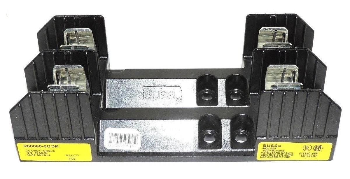 NEW BUSS R60060-3COR FUSE BLOCK R600603COR