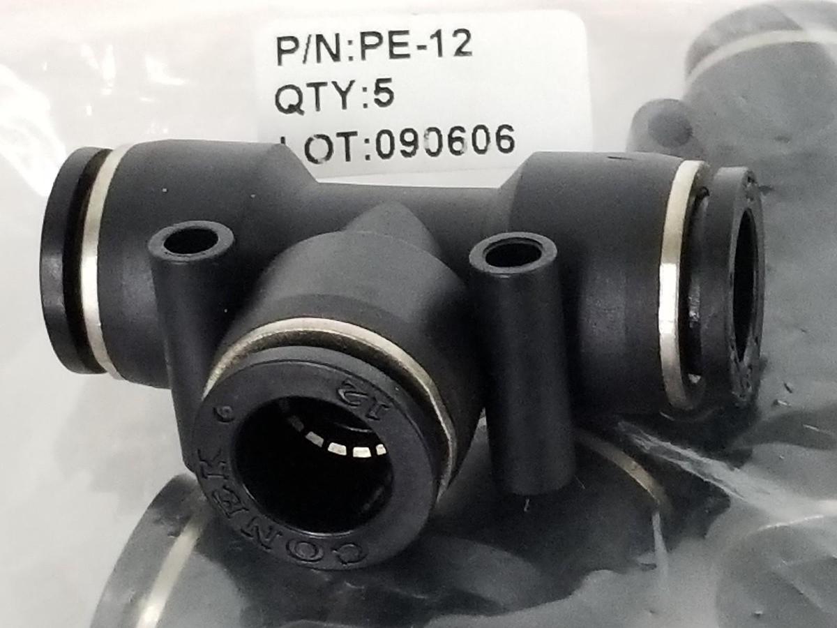 Used LOT OF 14 NEW PISCO PNEUMATICS PE-12 FITTINGS, TEE, 12MM, PE12