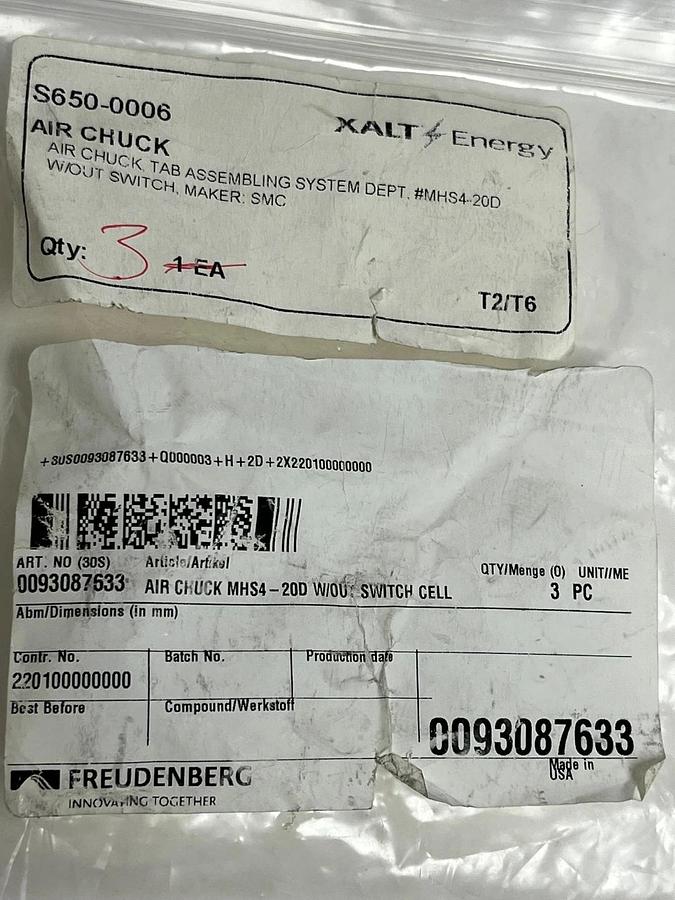New SMC MHS4-20D Rotary Air Chuck 4-Finger Parallel Gripper Cylinder 20mm Bore
