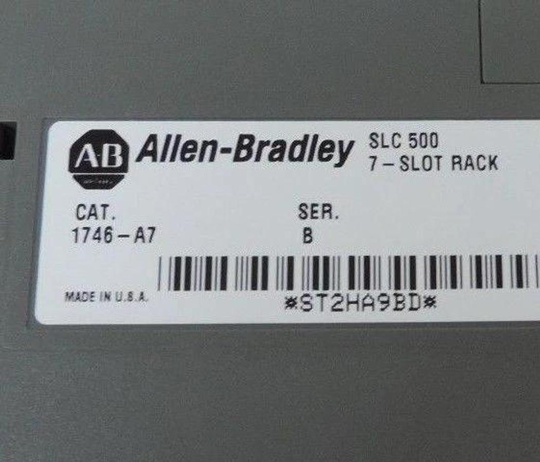 Used ALLEN BRADLEY 1746-A7 7-SLOT RACK SER. B WITH 1746-P2 POWER SUPPLY SER. C