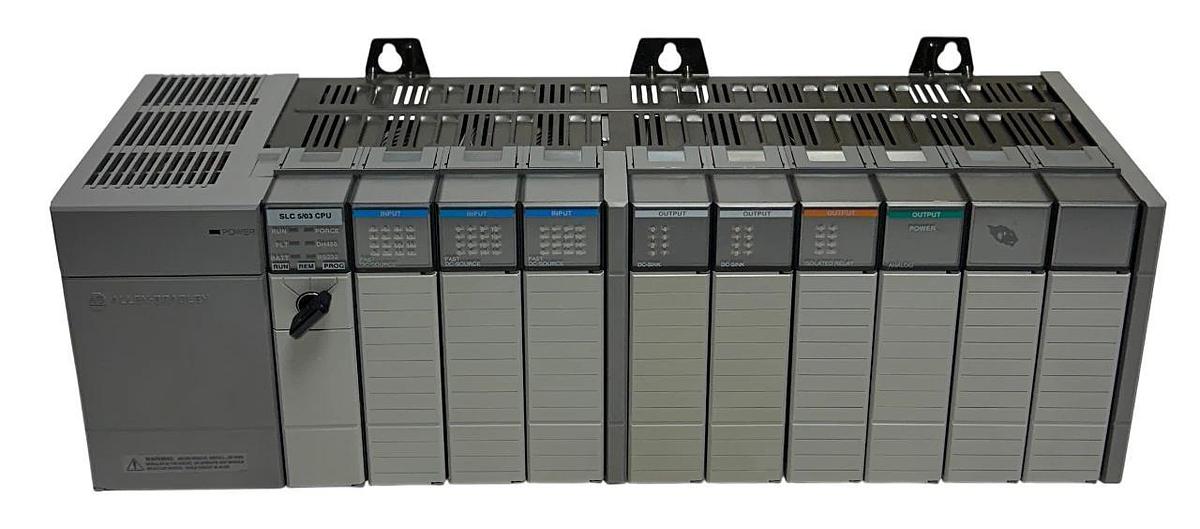 Used COMPLETE ALLEN BRADLEY SLC 500 5/03 PROGRAMMABLE CONTROLLER 10-SLOT CHASSIS USNP