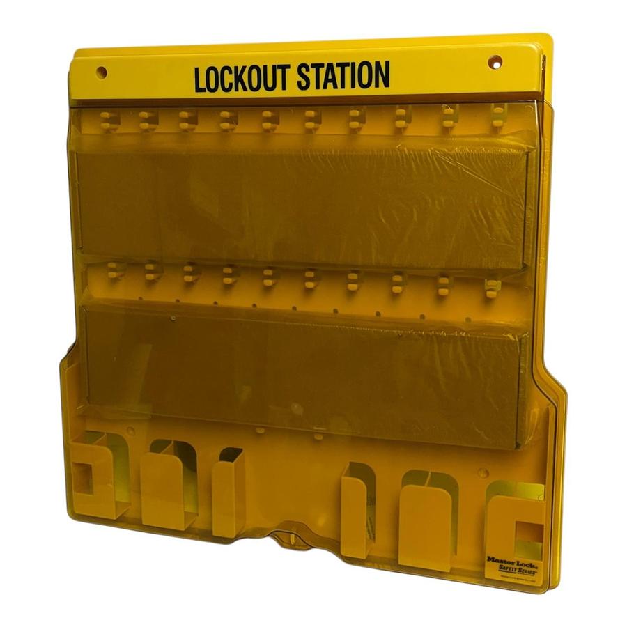 Used New Master Lock 1483B 10-Padlock Covered Wall Lockout Station LOTO