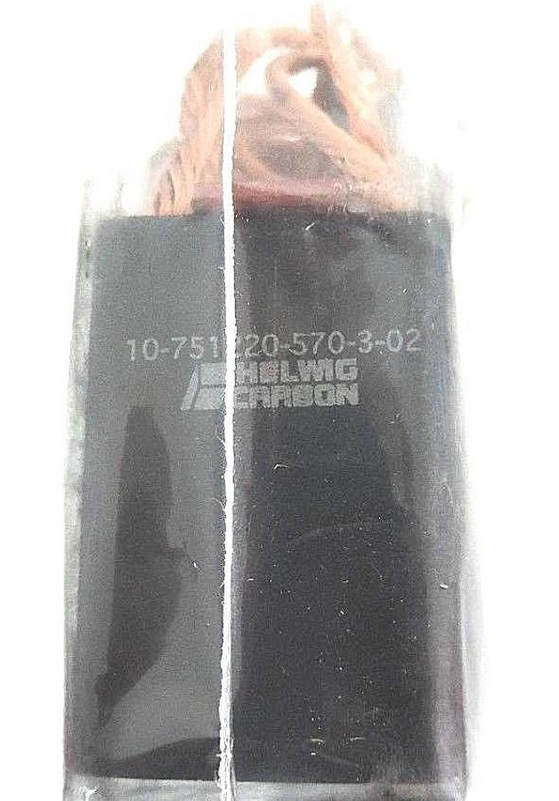 Used BOX OF 6 NEW HELWIG CARBON 10-751220-570-3-02 CARBON BRUSHES 10751220570302