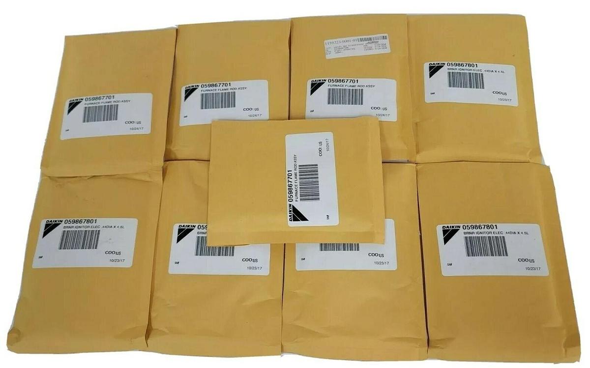 Used LOT OF 9 NEW DAIKIN 059867701 FURNACE FLAME ROD ASSY