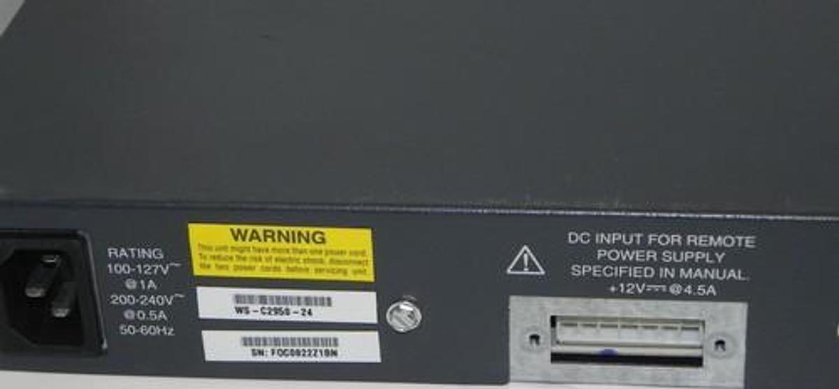 Used CISCO WS-C2950-24 CATALYST SWITCH 24PORT 10/100 BASE-TX 2950 SERIES WSC295024