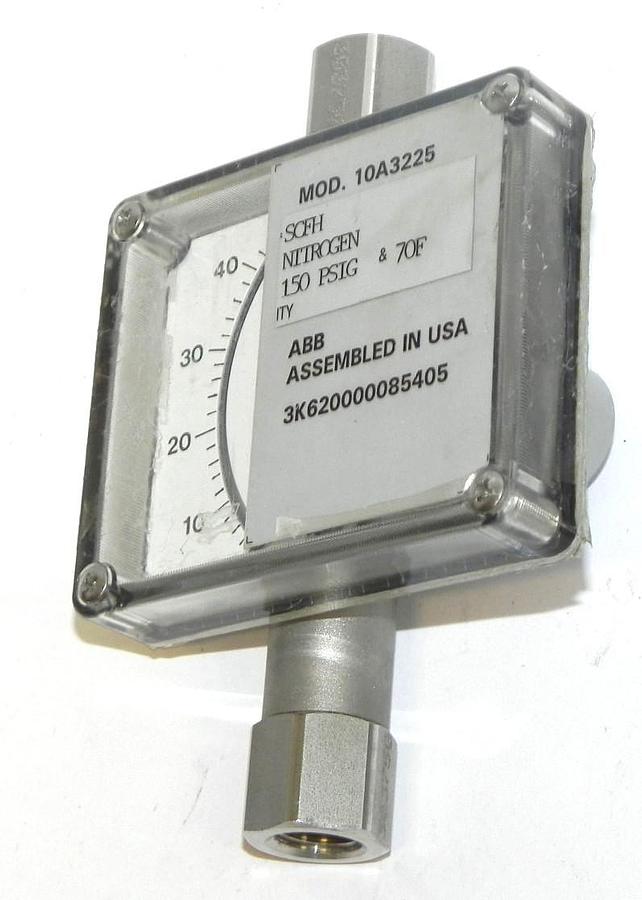 Used ABB 10A3225 PURGEMETER W/ 1" NPT METAL TUBE & PRESSURE SWITCH 150PSIG