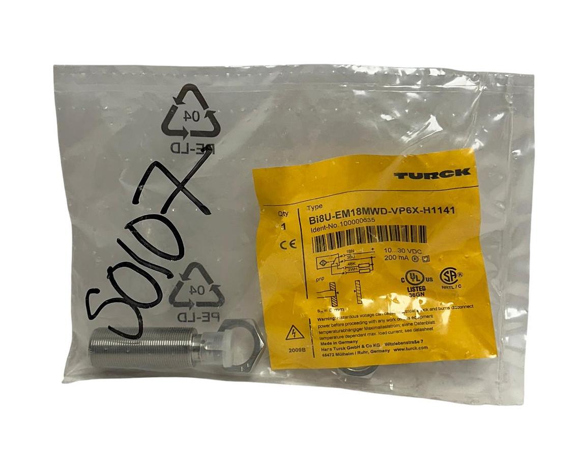 Used TURCK Bi8U-EM18MWD-VP6X-H1141 / 100000635 INDUCTIVE PROXIMITY SENSOR 10-30V NSFS