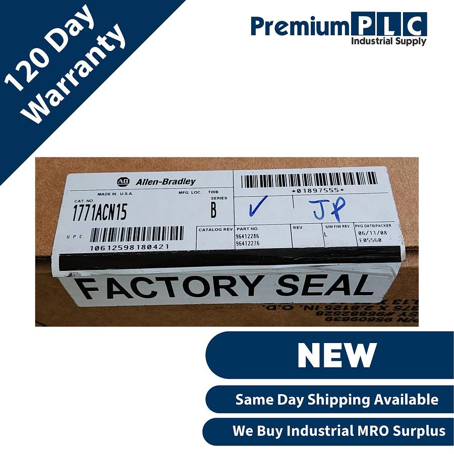 Used NEW ALLEN BRADLEY 1771-ACN15 /B ControlNet REMOTE I/O ADAPTER MODULE 1771ACN15