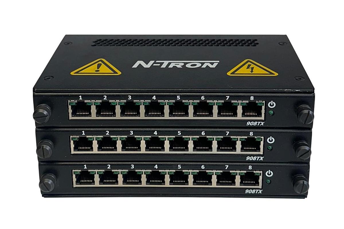 Used RED LION N-TRON 900B EtherNet CHASSIS / 3 N-TRON 908TX EtherNet SWITCHES USNP
