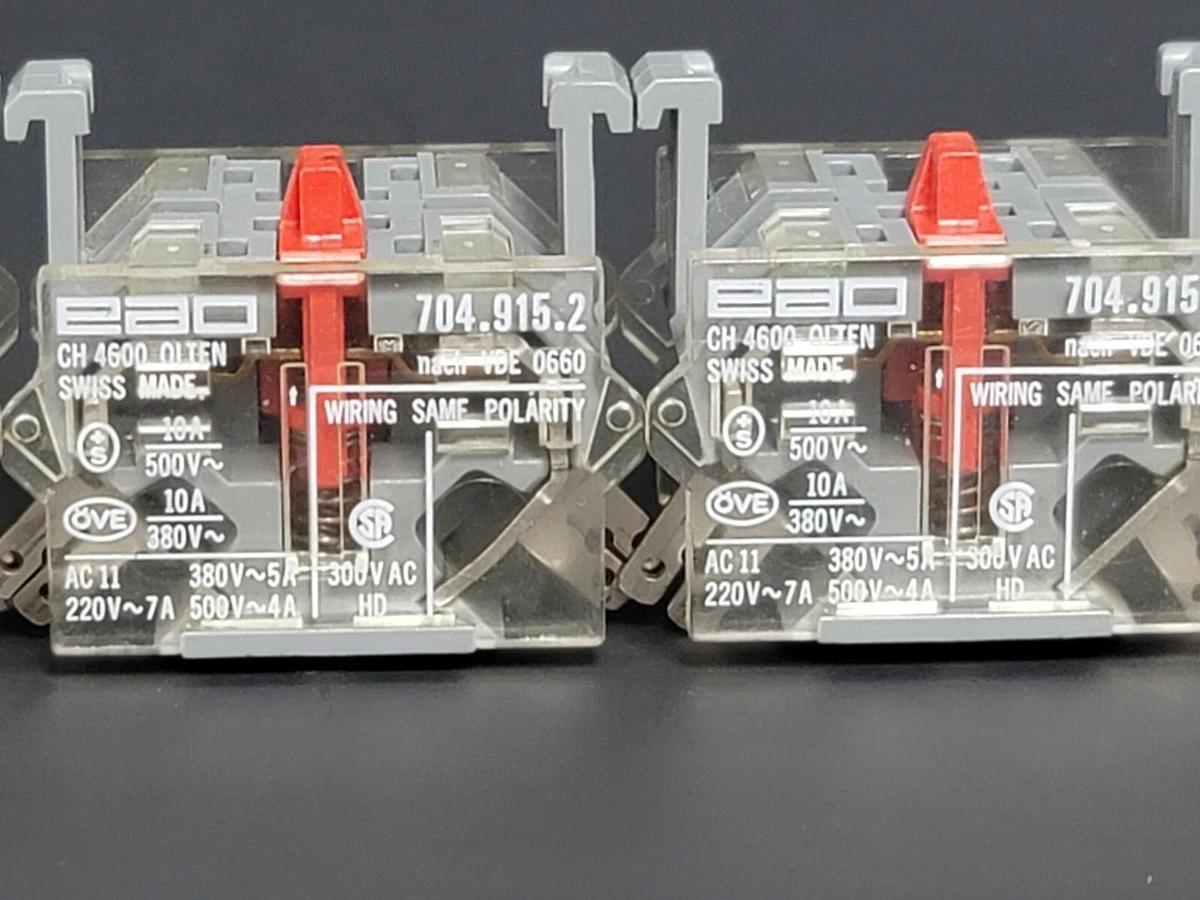 Used LOT OF 6 EAO 704.915.2 SWITCHING ELEMENTS 1NC 10A