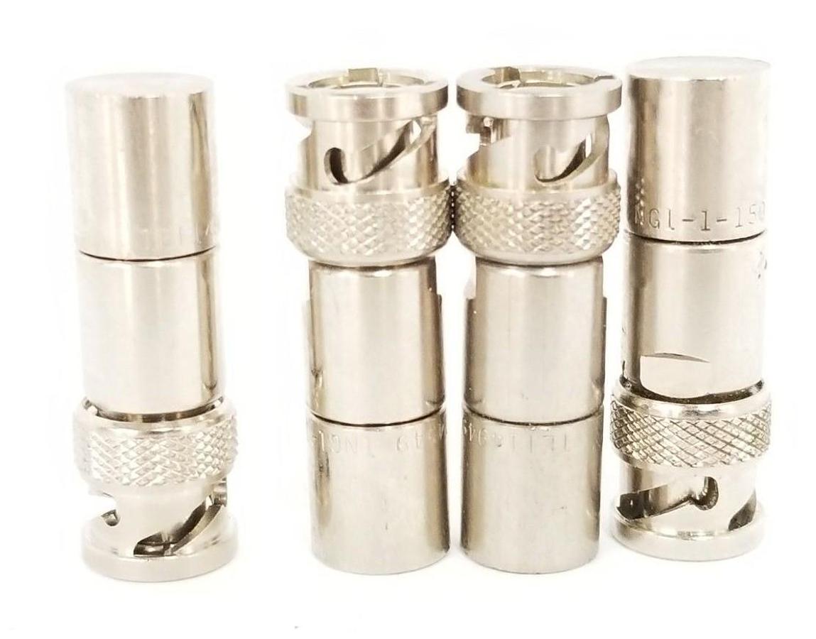 LOT OF 4 NEW TROMPETER TEI-14949-TNG1-1-150 COAXIAL CONNECTORS MALE 15MM DIA.