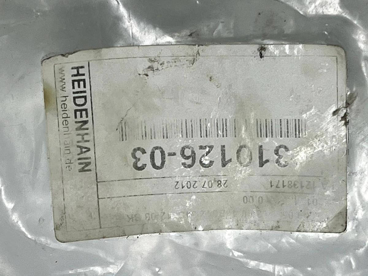Used HEIDENHAIN 310126-03 Armored Adapter Cable 3m (10ft) 12-Pin Male - 10-Pin Female