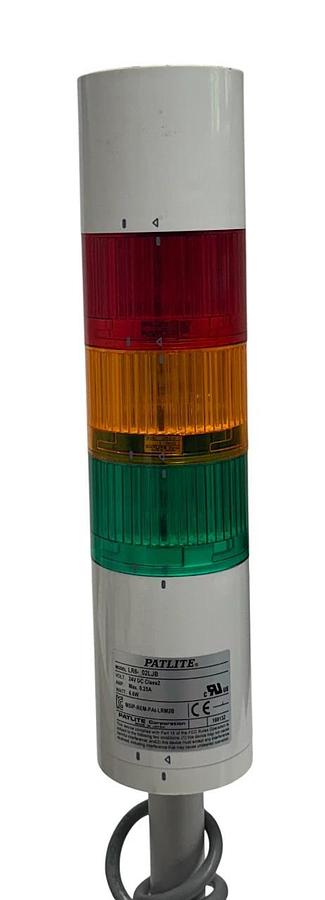 Used PATLITE LR6-302LJBW-RYG / LR6302LJBWRYG MODULAR SIGNAL TOWER 3-STACK 24VDC USNP