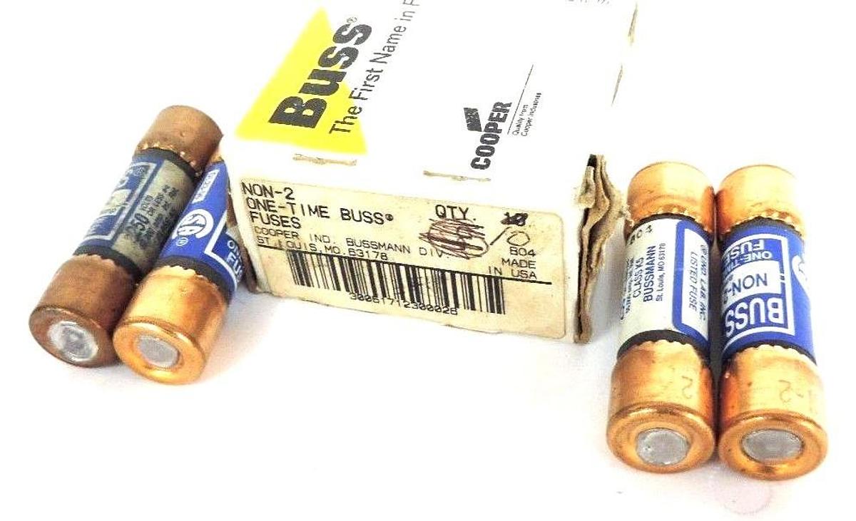 Used LOT OF 4 NEW COOPER BUSSMANN NON-2 ONE-TIME BUSS FUSES