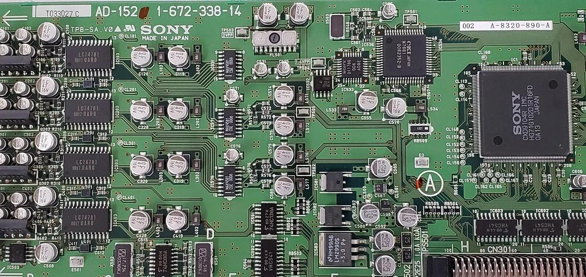 Used SONY AD-152 1-672-338-14 DIGITAL SURVEILLANCE VIDEO INPUT BOARD A-8320-890-A
