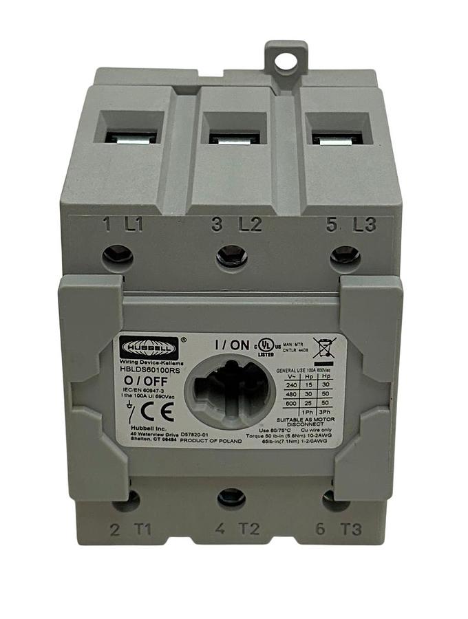Used HUBBELL HBLDS60100RS CIRCUIT-LOCK REPLACEMENT SWITCH 60/100A 600VAC OEM NSMP