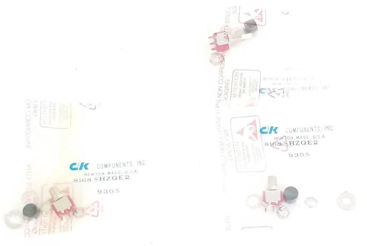 Used LOT OF 3 NEW C&K COMPONENTS 8168SHZQE2 PUSHBUTTON SWITCHES 9305