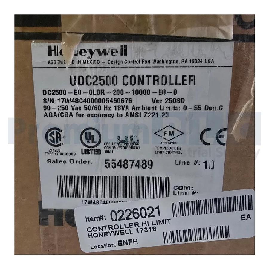 HONEYWELL UDC2500 TEMP. HI LIMIT CONTROLLER DC2500-E0-0L0R-200-10000-E0-0 NSMP