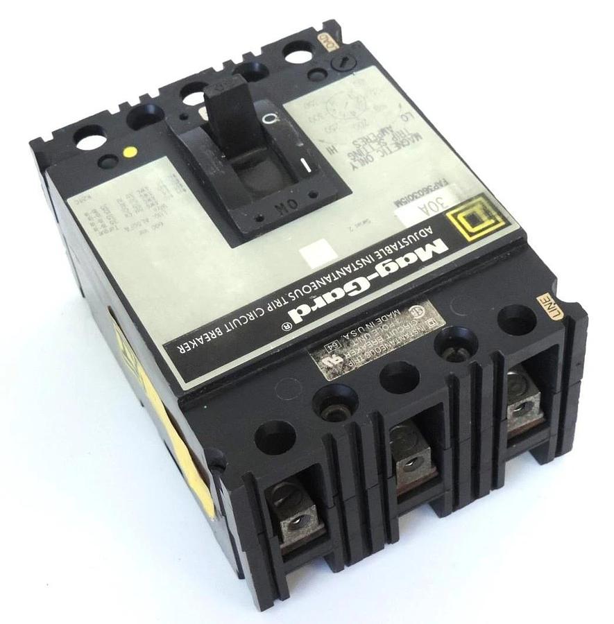 Used SQUARE D FAP3603015M MAG-GARD CIRCUIT BREAKER SERIES 2 600V, 3 POLE