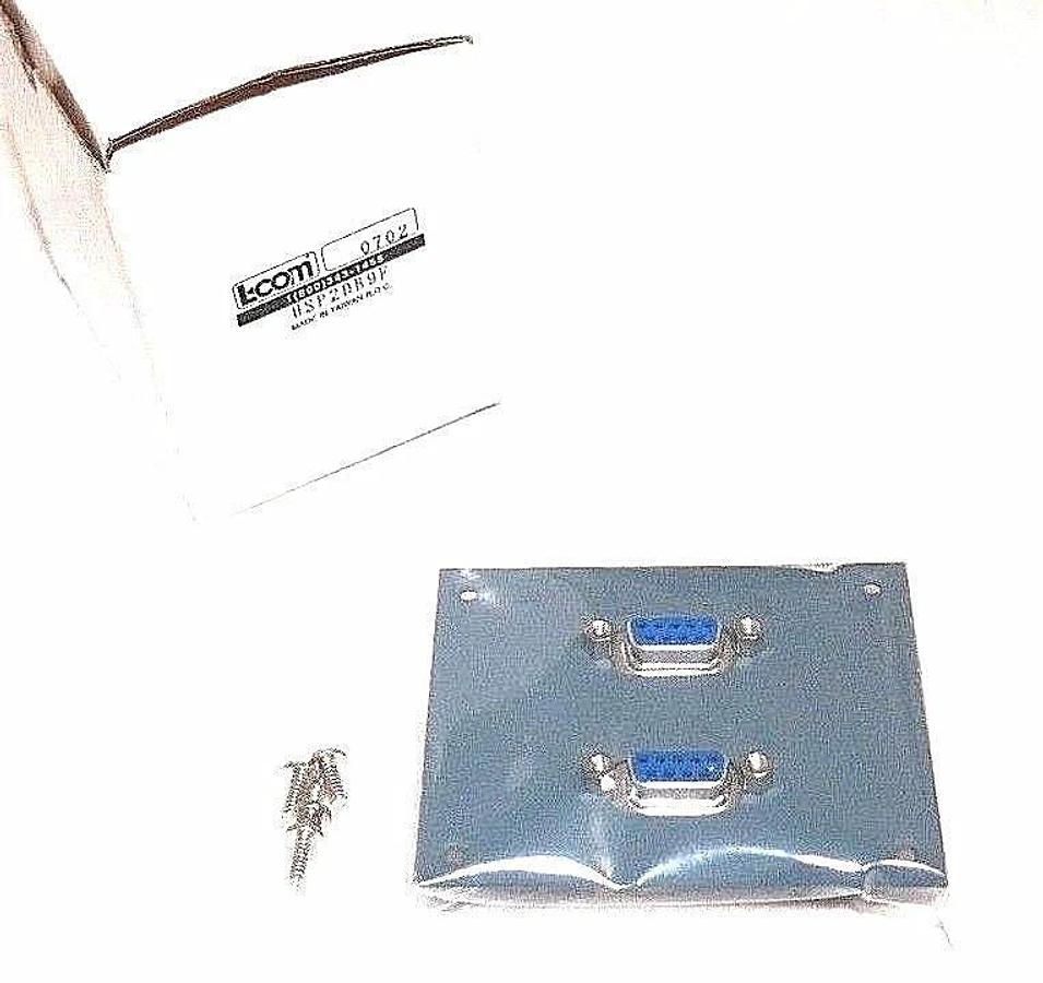 Used NIB L-COM USP2DB9F 2-PORT VIDEO PATCH CONNECTOR PANEL, 0702