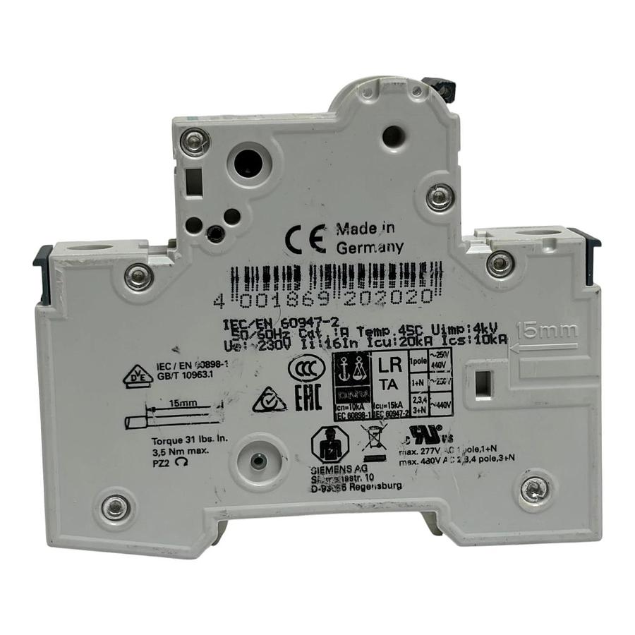 Siemens 5SY4110-8 Miniature Circuit Breaker MCB 1 Pole 10A D Curve 230/400V