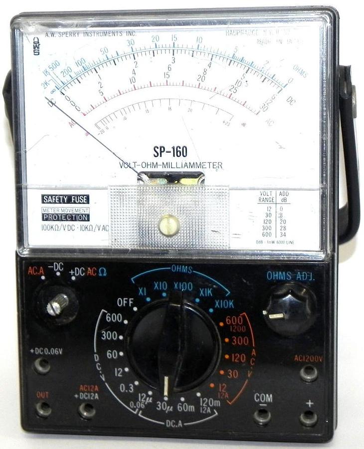 Used A.W. SPERRY INSTRUMENTS INC. SP-160 VOLT-OHM-MILLIAMMETER SP160