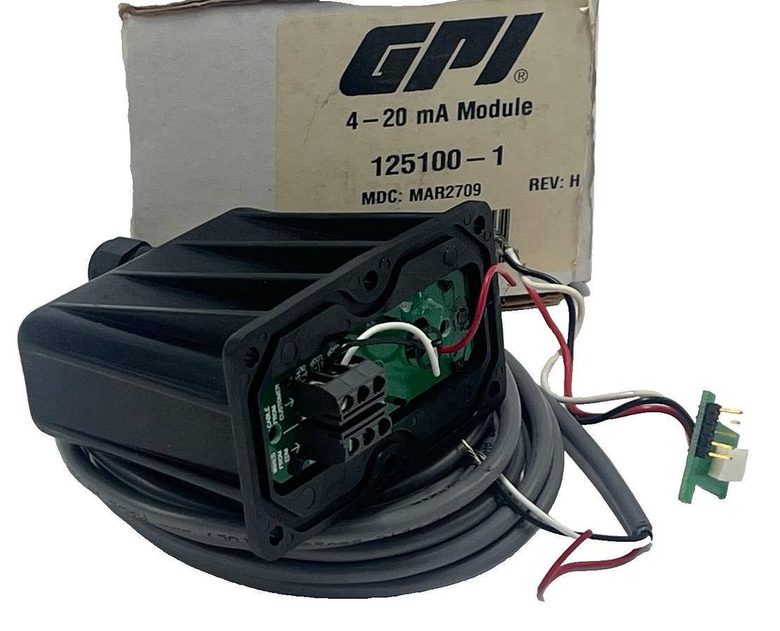 Used GPI METERS 125100-1 Transmitter Module 4-20mA for G2 Series Turbine Flow Meters