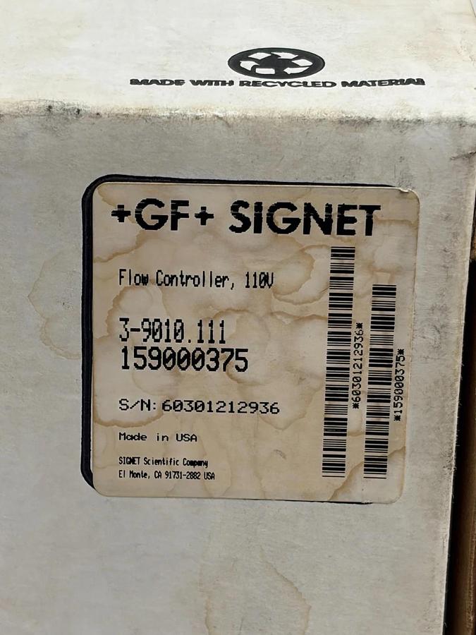 Used GF Signet 3-9010.111 Intelek-Pro 9010 Flow Controller 110V FOR PARTS OR REPAIR