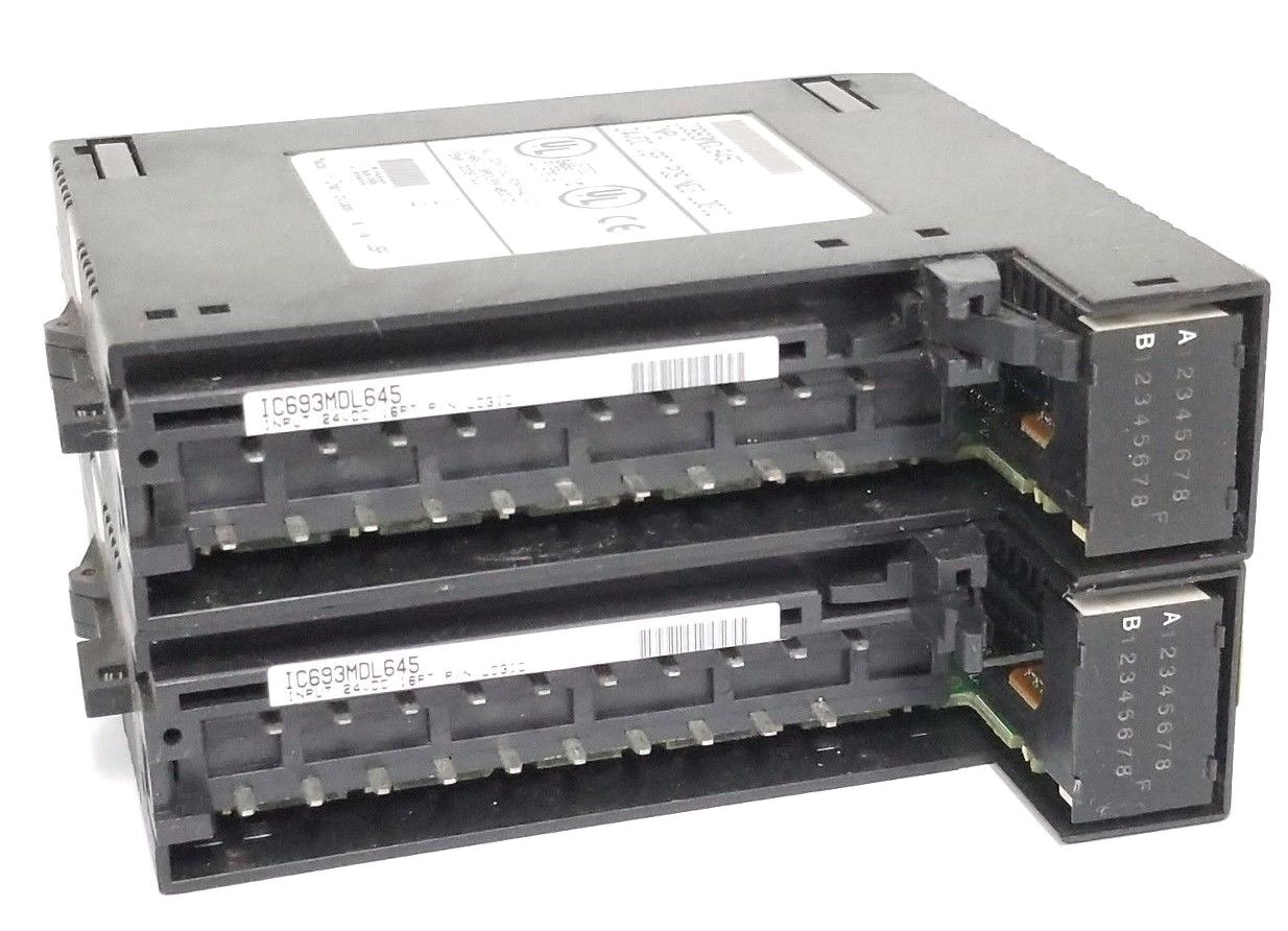 Used LOT OF 2 GE FANUC IC693MDL645D INPUT MODULES 24VDC 16PT POS/NEG LOGIC