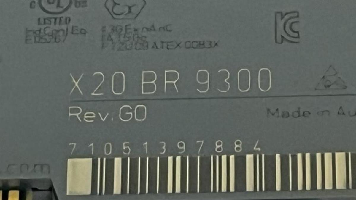 Used B&R Automation X20BR9300 Bus Receiver Module – X2X Link, 24VDC, 7W Power Feed