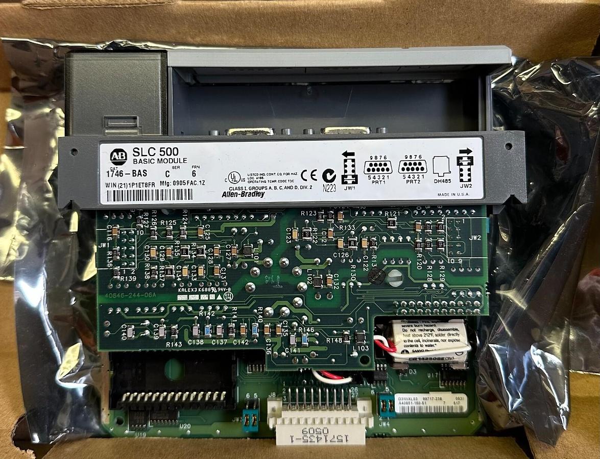 Used NEW ALLEN BRADLEY 1746-BAS /C SLC 500 BASIC MODULE 2-PORT DH485 1746BAS