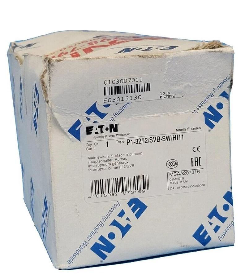 Used NIB EATON CUTLER-HAMMER P1-32/I2/SVB-SW/HI11 MAIN SWITCH