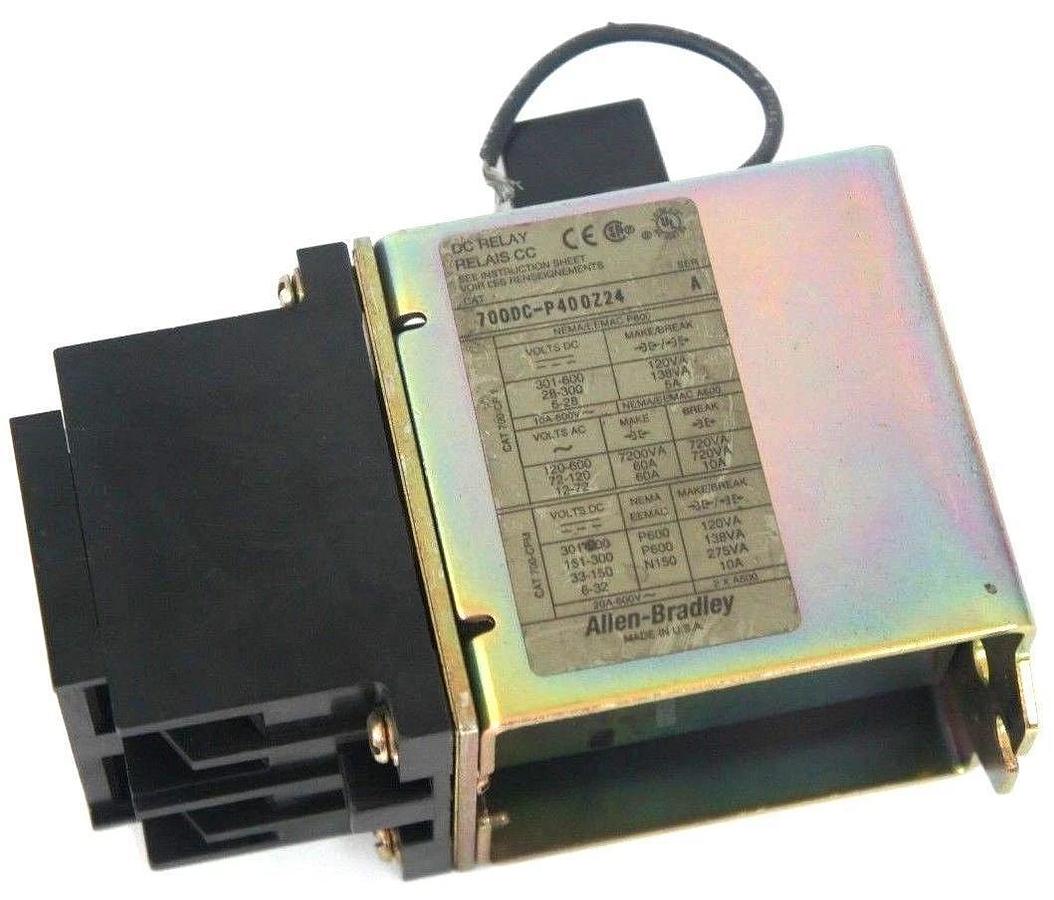 Used ALLEN BRADLEY 700DC-P400Z24 DC RELAY SER. A, 24V D.C. PD714 COIL W/ 199-FSMZ-1